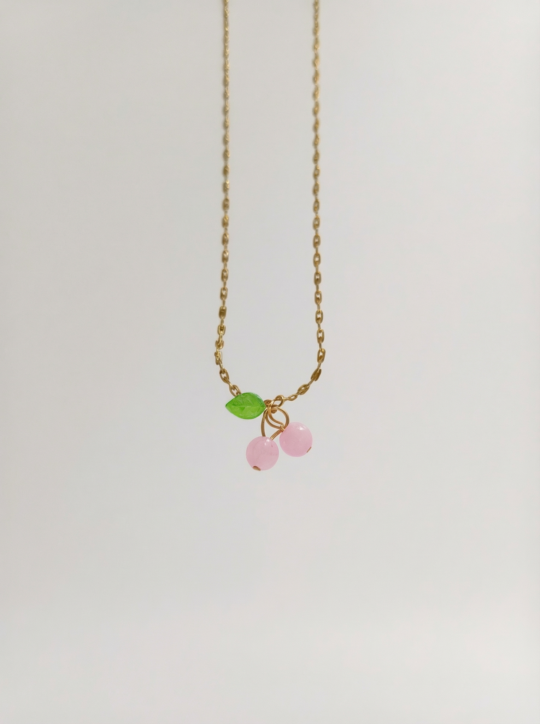 18K Gold Plated Cute Sweet Cherry Necklace - Stainless Steel