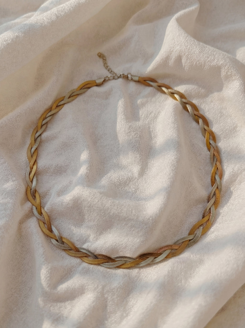 Tri-Color Braided Chain Necklace - 304 Stainless Steel Statement