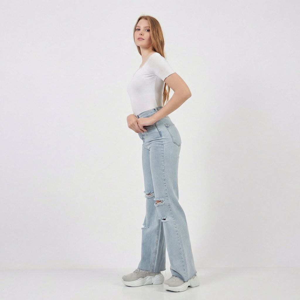 Ribbed Carmen Collar Off-The-Shoulder Crop Blouse in White