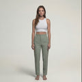 Sage Green High-Waisted Darted Trousers