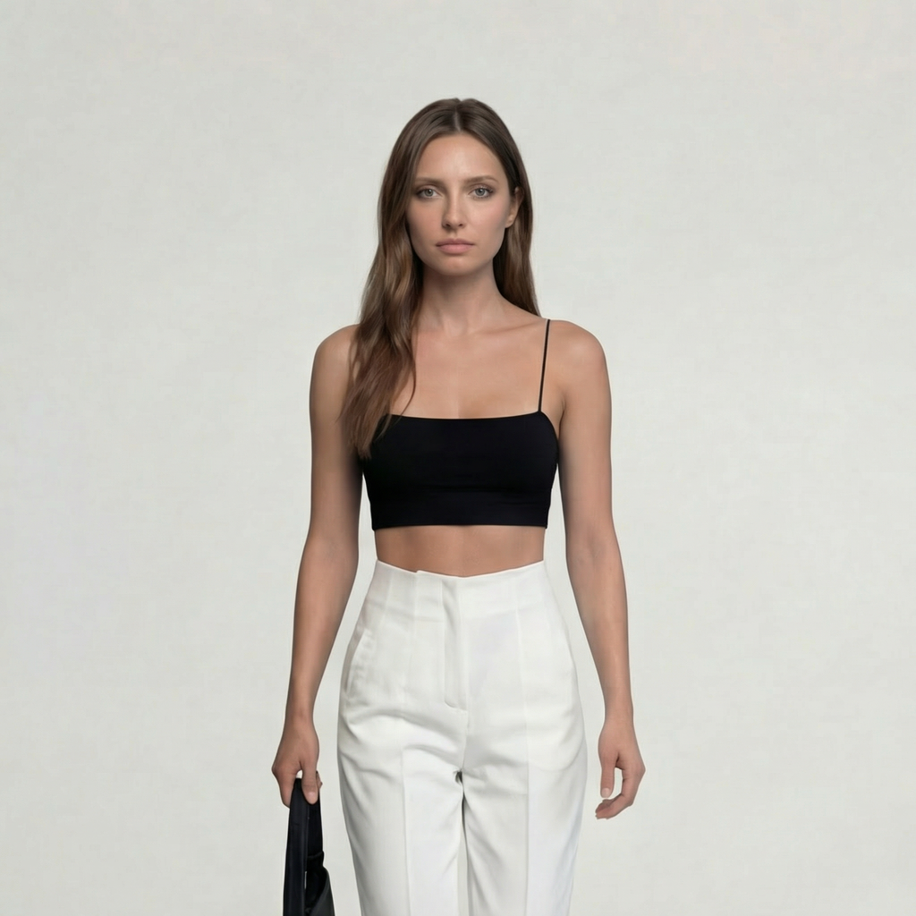 Elegante weiße High-Waist-Hose mit schmal zulaufendem Bein | Mizmiz Boutique
